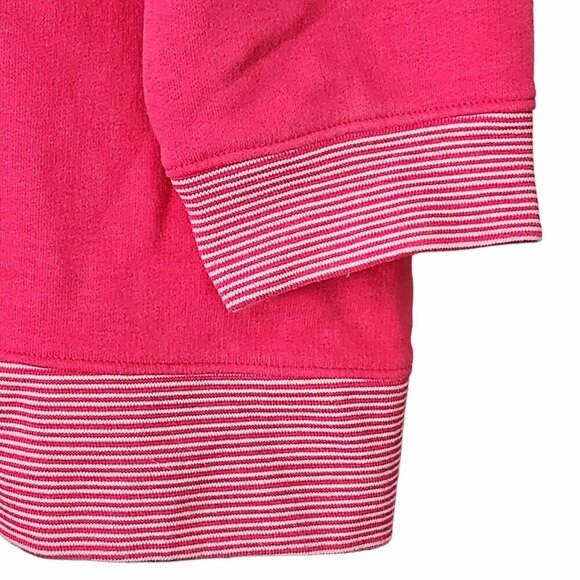Lands' End 1X Pink Hoodie Serious Sweats V-Neck Pullover - Picture 8 of 12